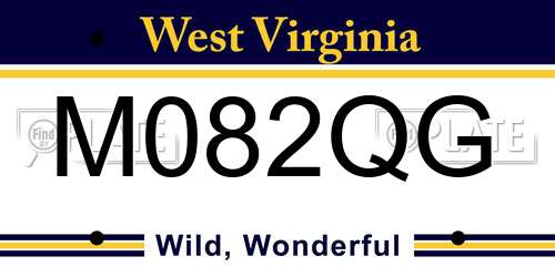 M082QG West Virginia License Plate