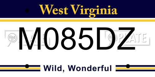 M085DZ West Virginia License Plate
