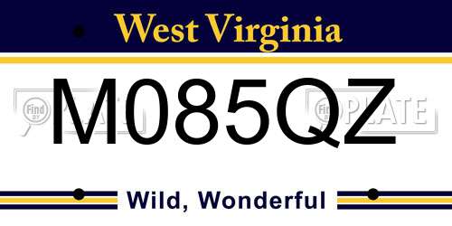 M085QZ West Virginia License Plate
