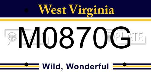 M0870G West Virginia License Plate
