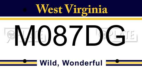 M087DG West Virginia License Plate