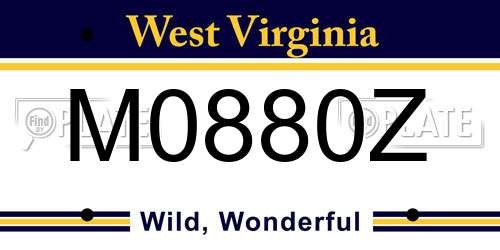 M0880Z West Virginia License Plate