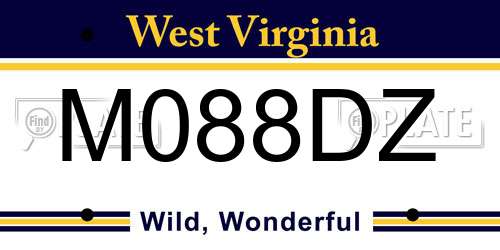 M088DZ West Virginia License Plate