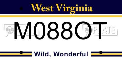 M088OT West Virginia License Plate