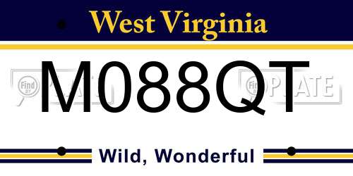 M088QT West Virginia License Plate