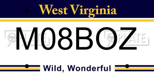 M08BOZ West Virginia License Plate