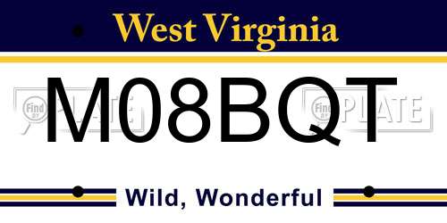 M08BQT West Virginia License Plate