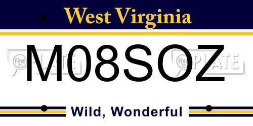 M08SOZ West Virginia License Plate