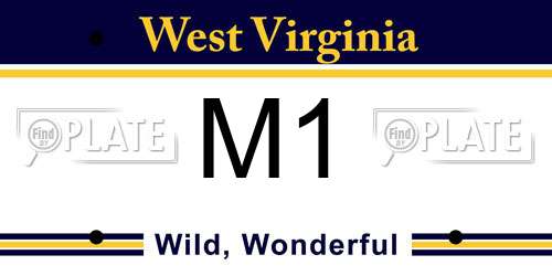 M1 West Virginia License Plate