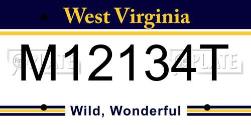 M12134T West Virginia License Plate