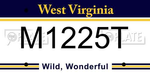 M1225T West Virginia License Plate