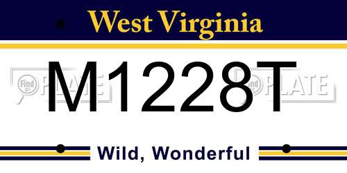 M1228T West Virginia License Plate