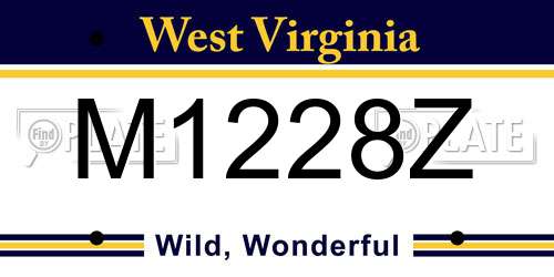 M1228Z West Virginia License Plate
