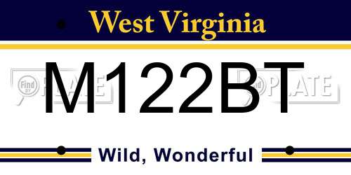 M122BT West Virginia License Plate