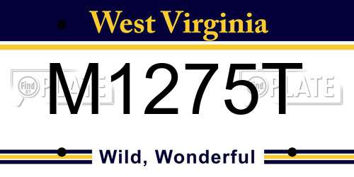 M1275T West Virginia License Plate