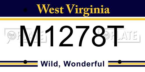 M1278T West Virginia License Plate