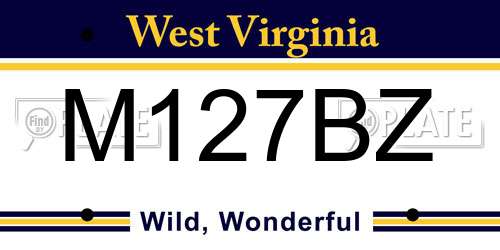 M127BZ West Virginia License Plate