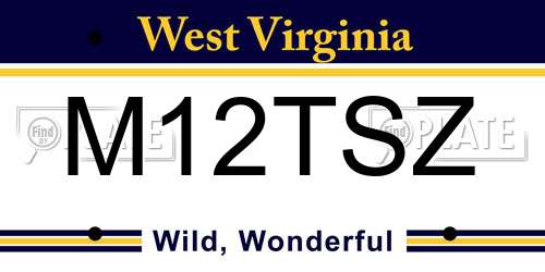 M12TSZ West Virginia License Plate