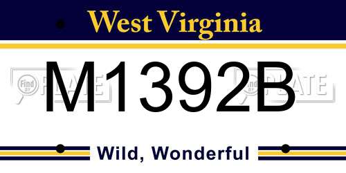 M1392B West Virginia License Plate