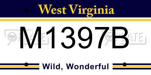 M1397B West Virginia License Plate
