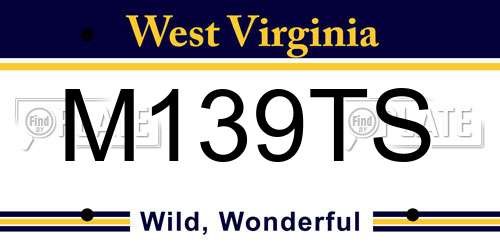 M139TS West Virginia License Plate