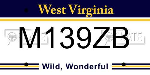 M139ZB West Virginia License Plate