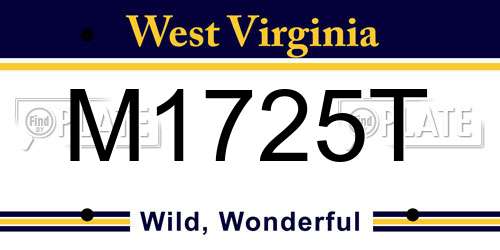 M1725T West Virginia License Plate