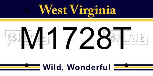 M1728T West Virginia License Plate