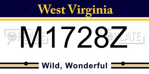 M1728Z West Virginia License Plate
