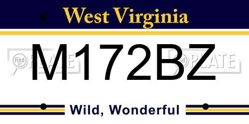 M172BZ West Virginia License Plate