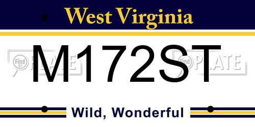 M172ST West Virginia License Plate