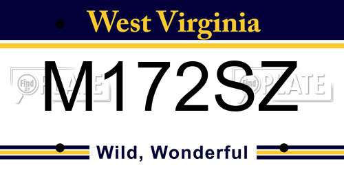 M172SZ West Virginia License Plate