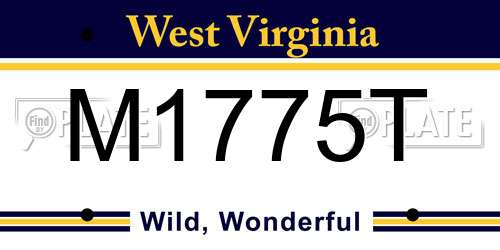 M1775T West Virginia License Plate