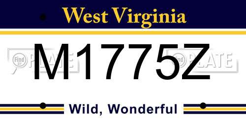 M1775Z West Virginia License Plate