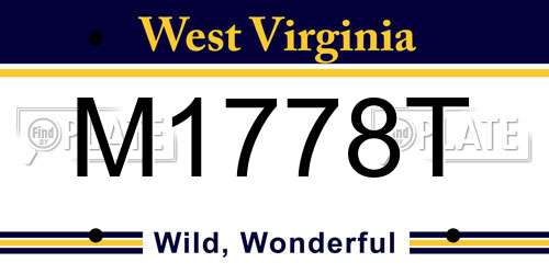 M1778T West Virginia License Plate