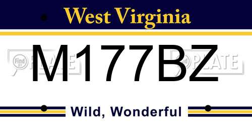 M177BZ West Virginia License Plate