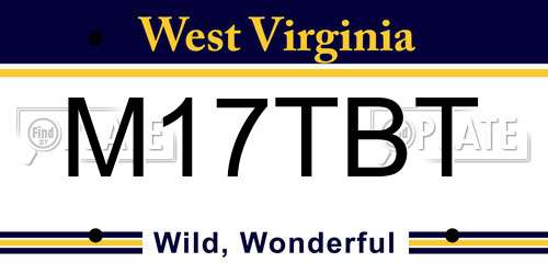 M17TBT West Virginia License Plate
