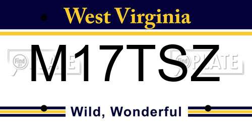 M17TSZ West Virginia License Plate