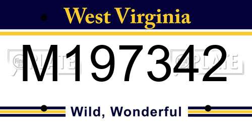 M197342 West Virginia License Plate