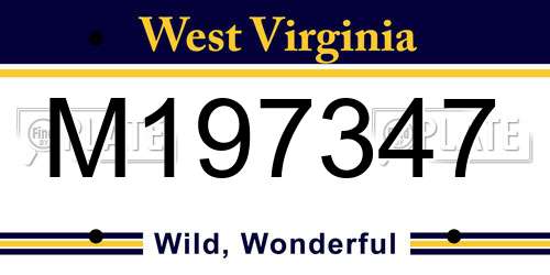 M197347 West Virginia License Plate