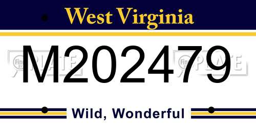 M202479 West Virginia License Plate