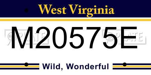 M20575E West Virginia License Plate