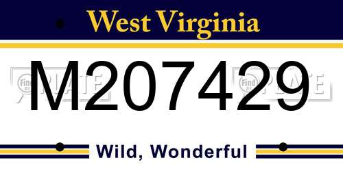 M207429 West Virginia License Plate