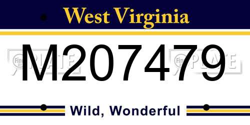 M207479 West Virginia License Plate