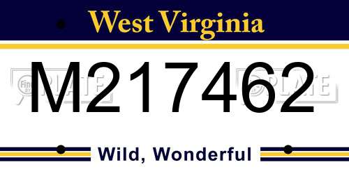 M217462 West Virginia License Plate