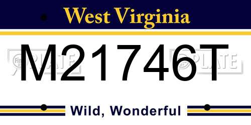 M21746T West Virginia License Plate