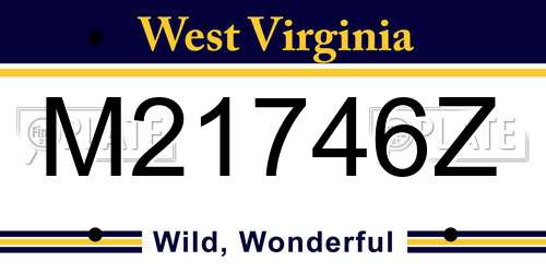 M21746Z West Virginia License Plate