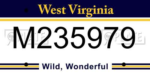 M235979 West Virginia License Plate