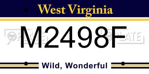 M2498F West Virginia License Plate