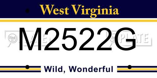 M2522G West Virginia License Plate